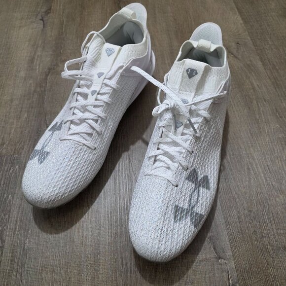 Under Armour Football Cleats Men’s 14 White Silver Diamonds New Open Box - Picture 6 of 9